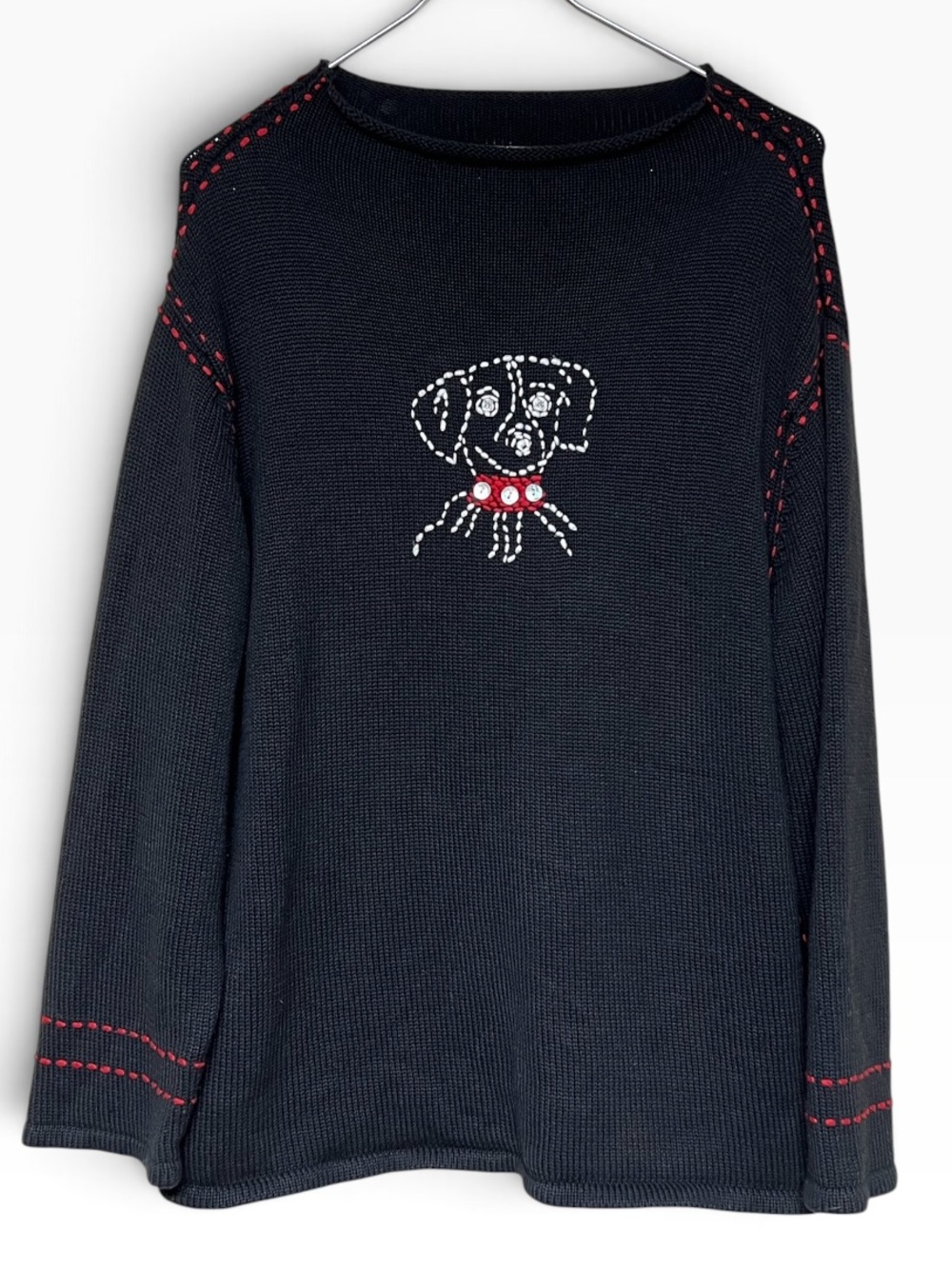 Blast vintage black and red cotton blend dog sweater ugly sweater novelty